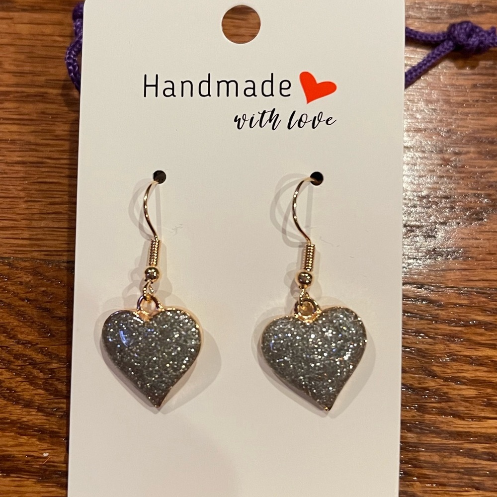 Silver heart earrings